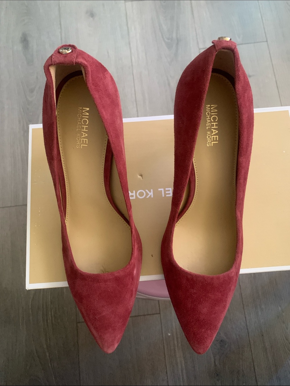 Michael Kors Burgundy Suede Pointed-Toe Pumps